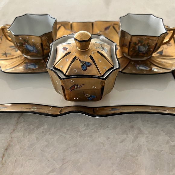 Hand Painted Rochard Limoges France 7 piece Coffee/ESPRESSO Set - Picture 2 of 16